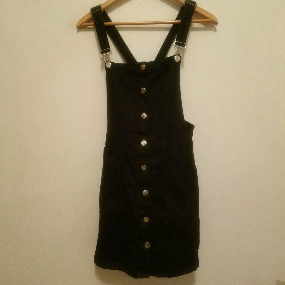 Black overall dress